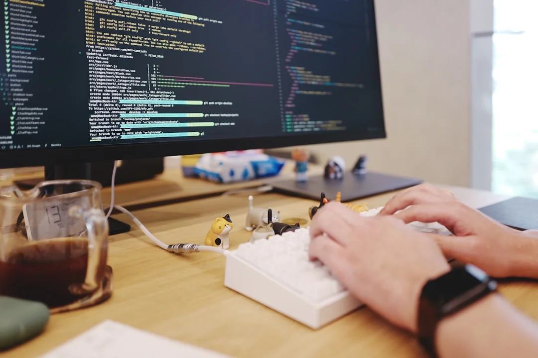 A contemporary workspace showcasing a laptop, tablet, and smartphones, ideal for tech and freelance use.